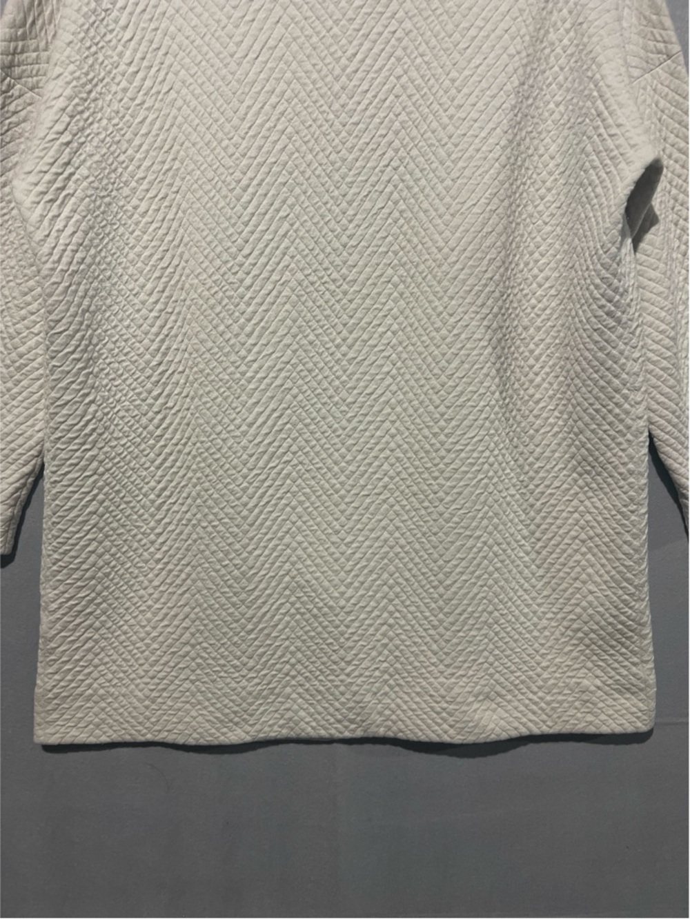 Eileen Fisher Jacket Women’s M Bone Silk Organic Cotton Interlock Jacquard - Picture 7 of 11